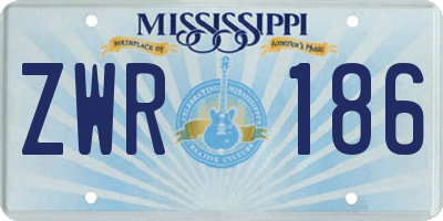 MS license plate ZWR186
