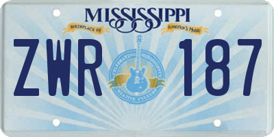 MS license plate ZWR187