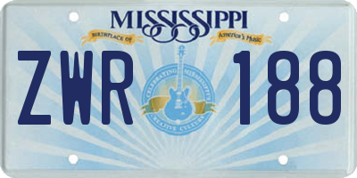 MS license plate ZWR188