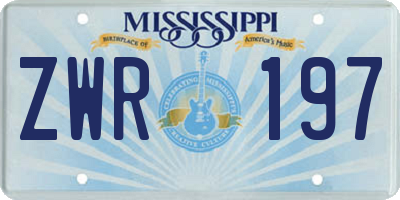 MS license plate ZWR197