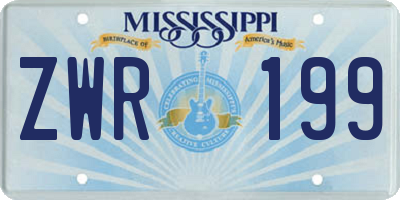MS license plate ZWR199