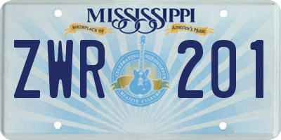 MS license plate ZWR201