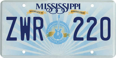 MS license plate ZWR220