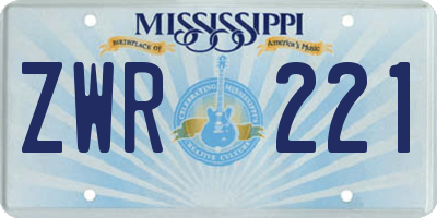 MS license plate ZWR221