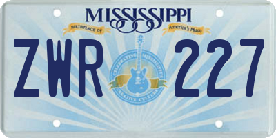 MS license plate ZWR227
