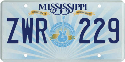 MS license plate ZWR229