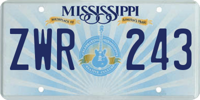 MS license plate ZWR243