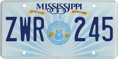 MS license plate ZWR245