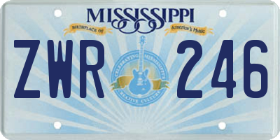 MS license plate ZWR246
