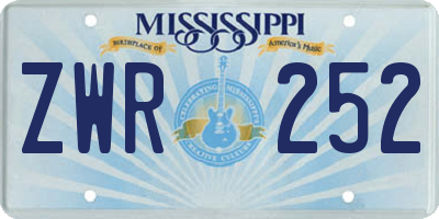 MS license plate ZWR252