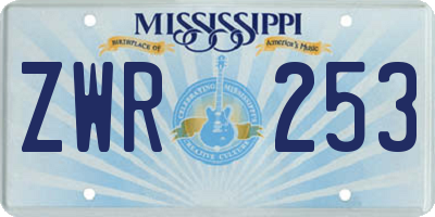 MS license plate ZWR253