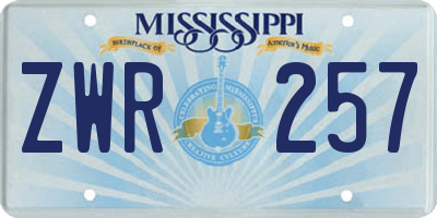 MS license plate ZWR257