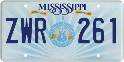 MS license plate ZWR261