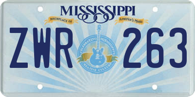 MS license plate ZWR263