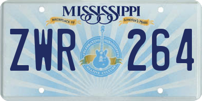 MS license plate ZWR264