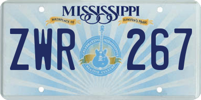 MS license plate ZWR267