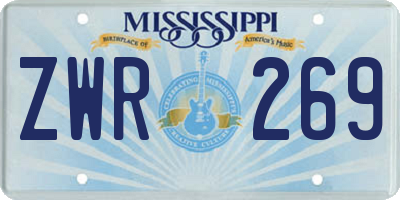 MS license plate ZWR269