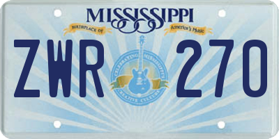 MS license plate ZWR270