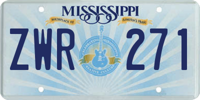 MS license plate ZWR271