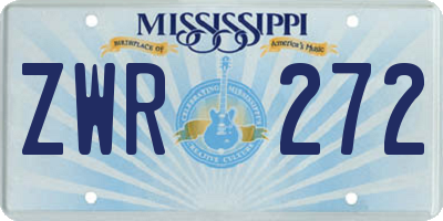 MS license plate ZWR272