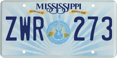 MS license plate ZWR273