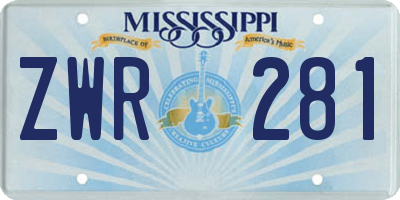 MS license plate ZWR281