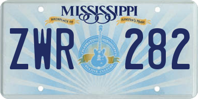MS license plate ZWR282