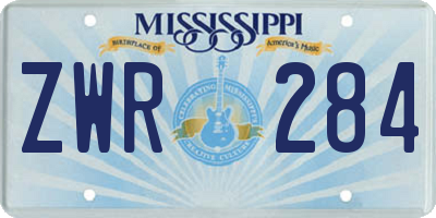 MS license plate ZWR284