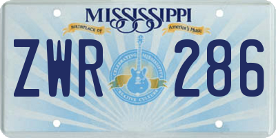 MS license plate ZWR286