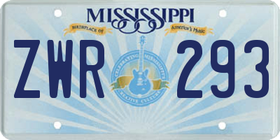 MS license plate ZWR293
