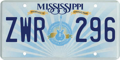 MS license plate ZWR296
