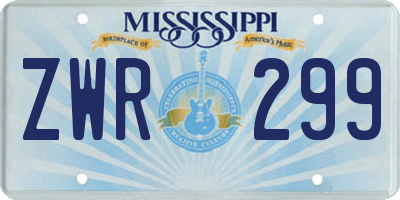 MS license plate ZWR299