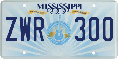 MS license plate ZWR300