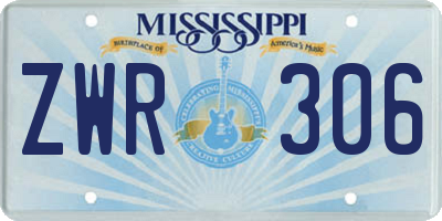 MS license plate ZWR306