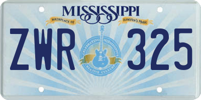 MS license plate ZWR325