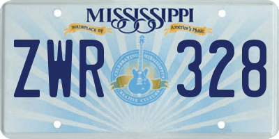 MS license plate ZWR328