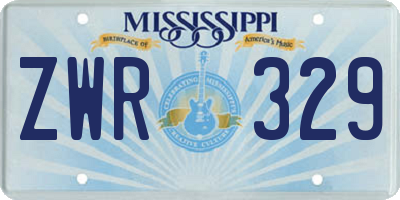 MS license plate ZWR329