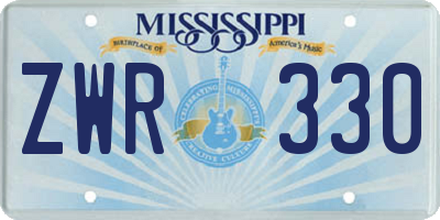 MS license plate ZWR330