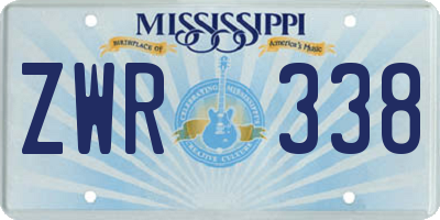 MS license plate ZWR338