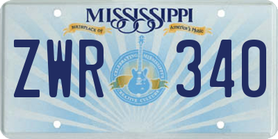 MS license plate ZWR340