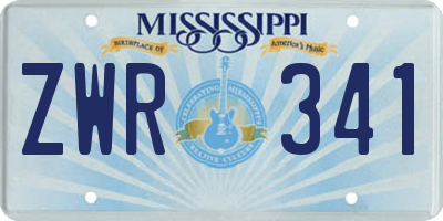 MS license plate ZWR341