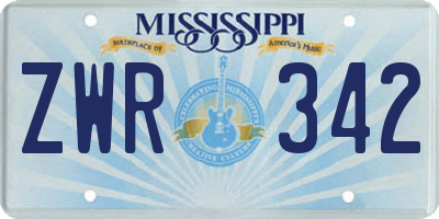 MS license plate ZWR342