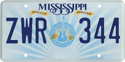 MS license plate ZWR344