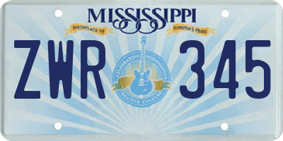 MS license plate ZWR345