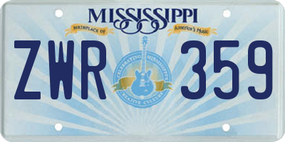 MS license plate ZWR359