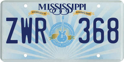 MS license plate ZWR368