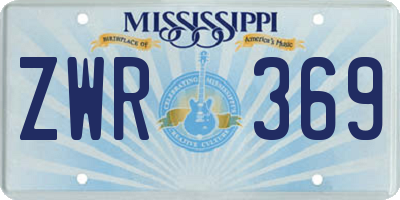 MS license plate ZWR369