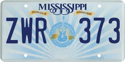 MS license plate ZWR373