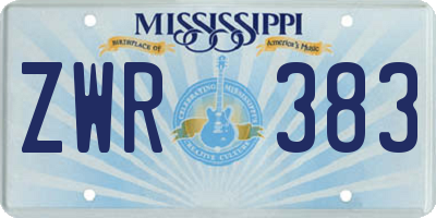 MS license plate ZWR383