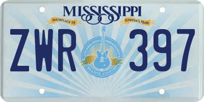 MS license plate ZWR397